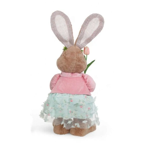 Enfeite de Páscoa Coelho Pelúcia de Vestido 46cm  Cromus