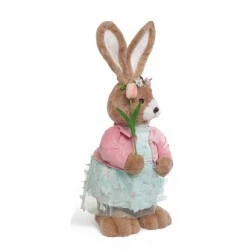 Enfeite de Páscoa Coelho Pelúcia de Vestido 46cm  Cromus