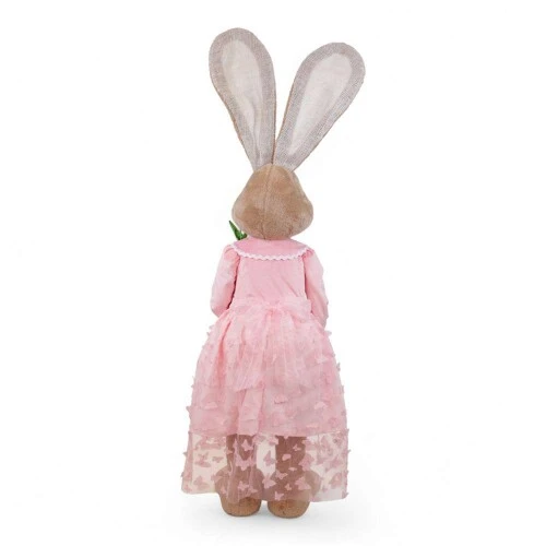 Enfeite de Páscoa Coelho Pelúcia de Vestido Rosa 125cm  Cromus