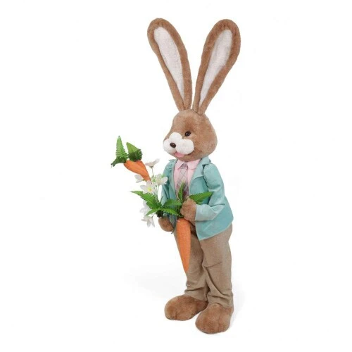 Enfeite de Páscoa Coelho Pelúcia de Vestido Rosa 125cm  Cromus