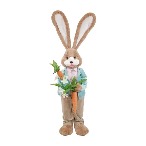 Enfeite de Páscoa Coelho Pelúcia de Vestido Rosa 125cm  Cromus