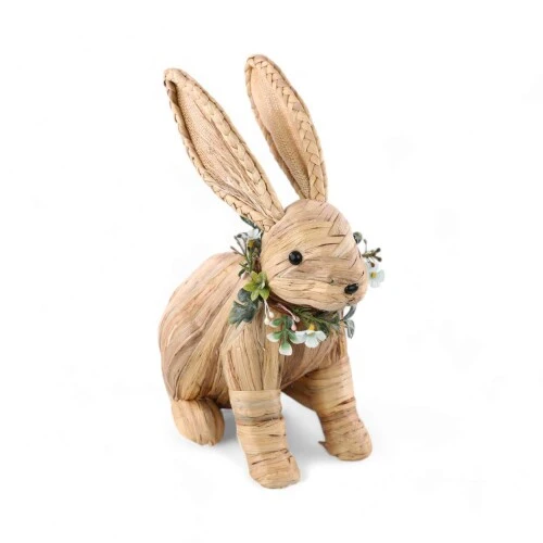 Enfeite de Páscoa Coelho de Palha Sentado 33m  Cromus