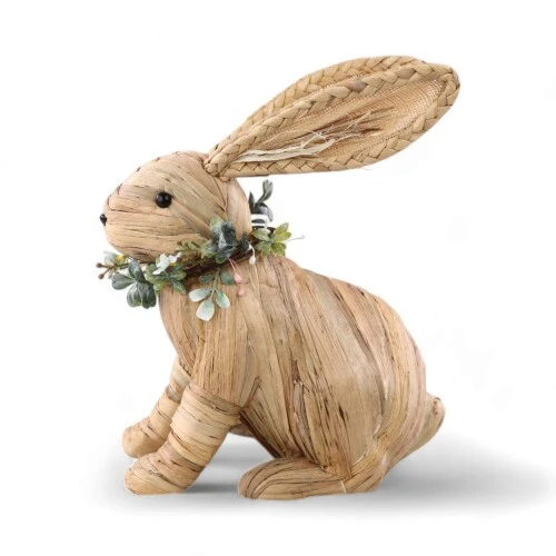 Enfeite de Páscoa Coelho de Palha Sentado 33m  Cromus