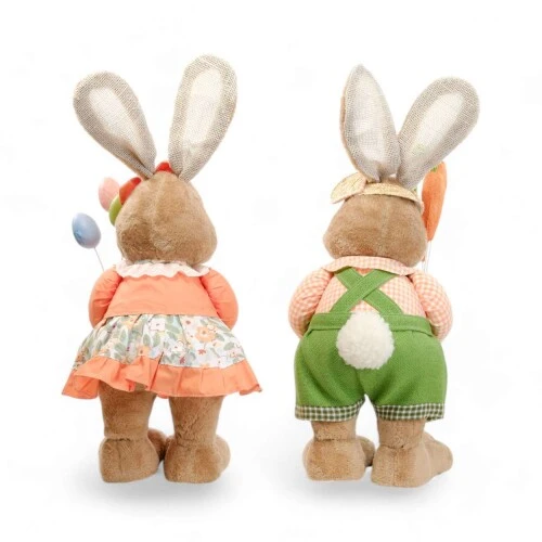 Enfeite de Páscoa Coelhos em Pé Cenoura 62cm  Cromus