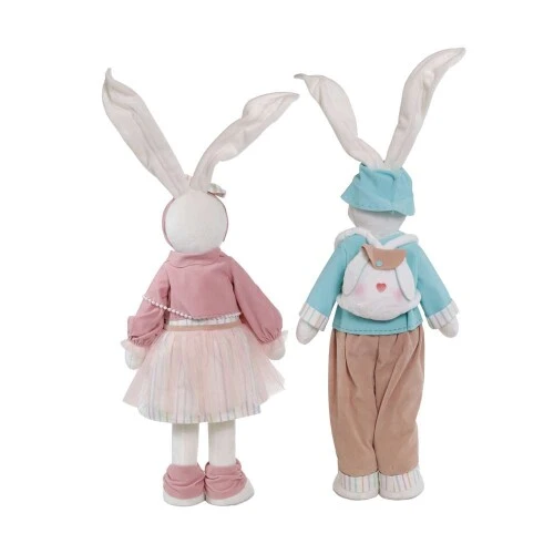 Enfeite de Páscoa Coelhos em Pé Sortidos 84cm  Cromus