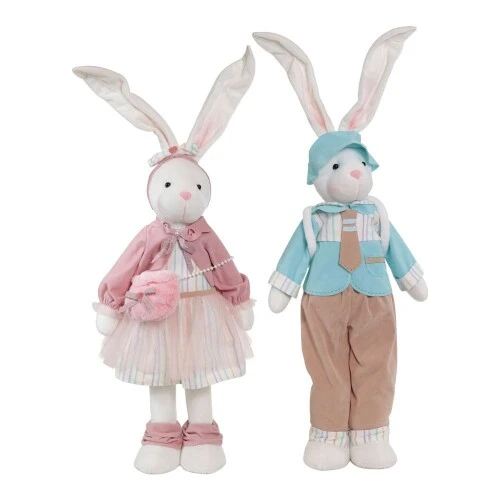 Enfeite de Páscoa Coelhos em Pé Sortidos 84cm  Cromus