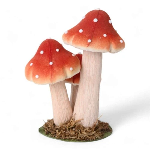 Enfeite de Páscoa Cogumelos Decorados Vermelho 18cm  Cromus