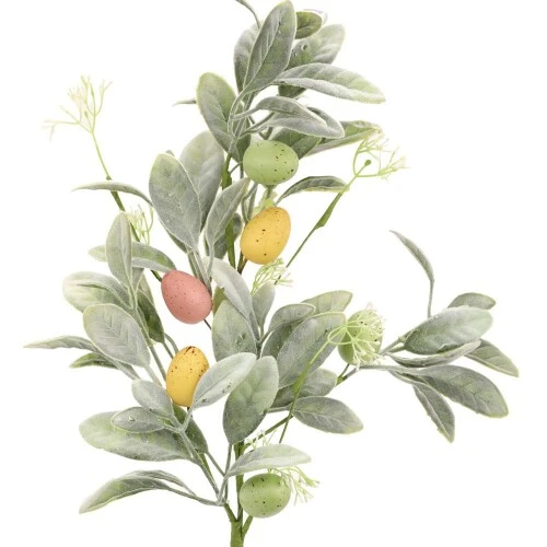 Enfeite de Páscoa Folhagem com Ovos Colorido 70cm  Cromus