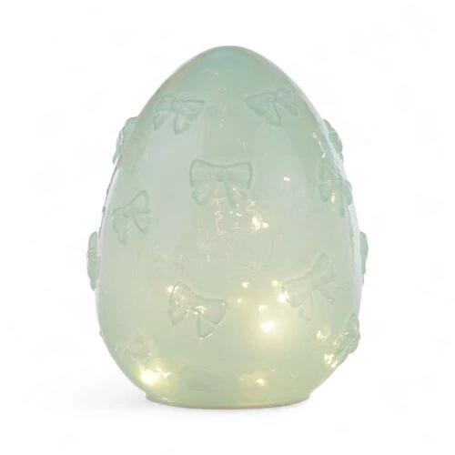 Enfeite de Páscoa Ovo de Vidro com Led 25cm  Cromus