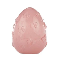 Enfeite de Páscoa Ovo de Vidro com Led Rosa 25cm  Cromus