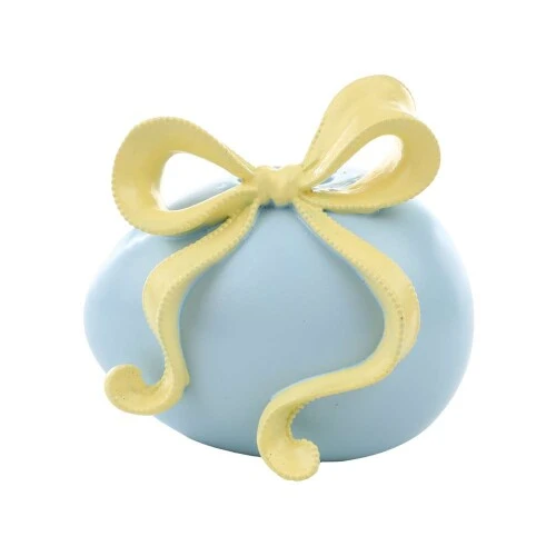 Enfeite de Páscoa Porta Vela Azul com Laço 9cm  Cromus