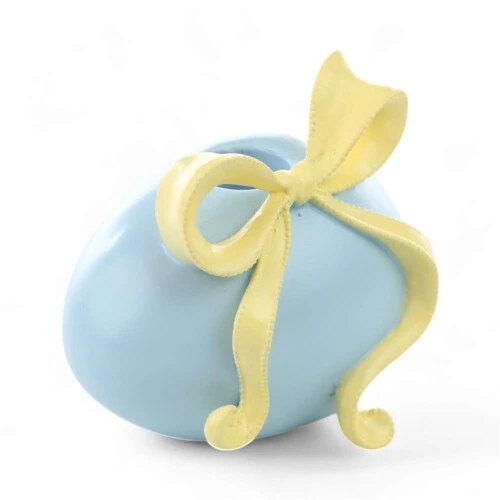 Enfeite de Páscoa Porta Vela Azul com Laço 9cm  Cromus