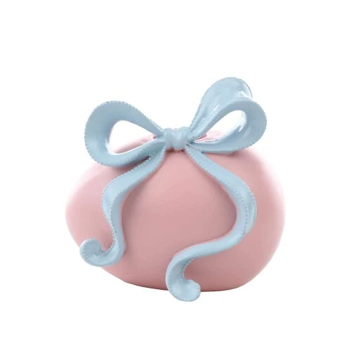 Enfeite de Páscoa Porta Vela Rosa com Laço 9cm  Cromus