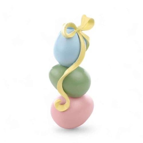 Enfeite de Páscoa Porta Velas Colorido com Laço 21cm  Cromus