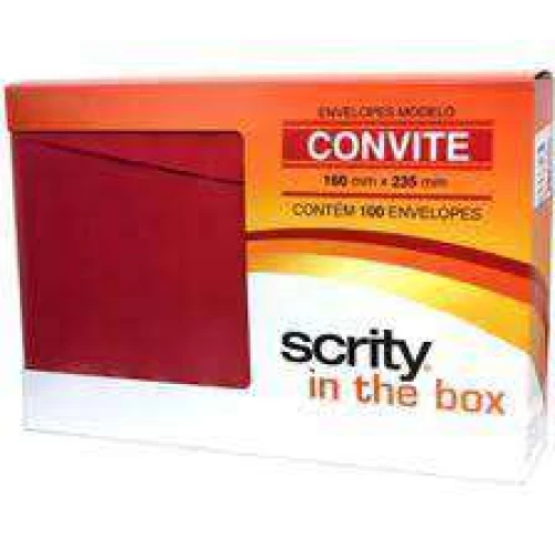 Envelope Vermelho Convite 160X235 c/100 - Scrity