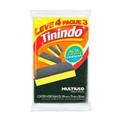 Esponja Multiuso - Tinindo - Pct C/ 4 Unidades