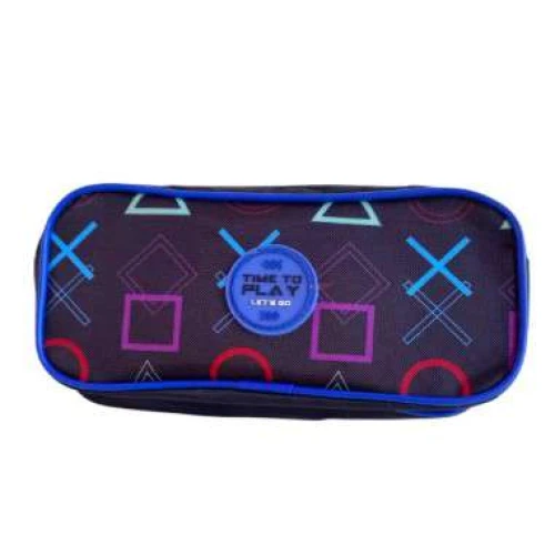 Estojo Duplo Soccer Balls Preto - Vini Forte