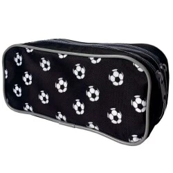 Estojo Duplo Soccer Balls Preto - Vini Forte