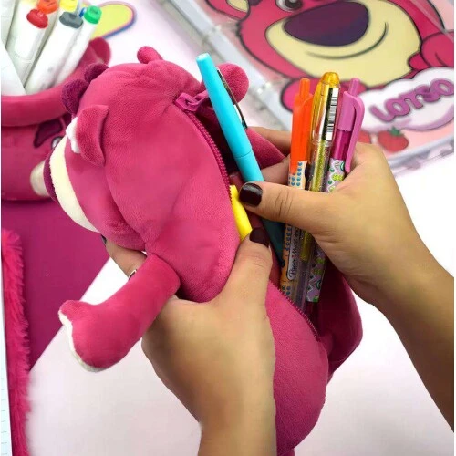 Estojo Pelúcia Fluffly Lotso - Dac 5337 - Cor Rosa Estampado