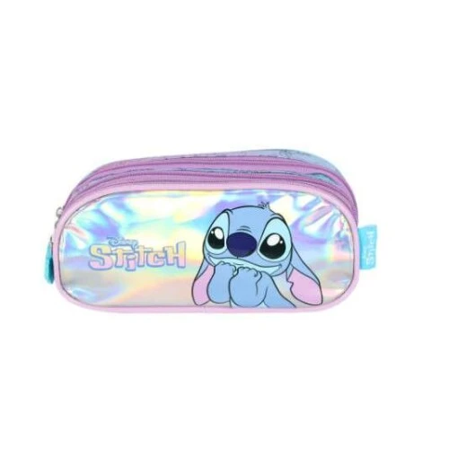 Estojo Triplo Stitch Holográfico Lilás - Luxcel