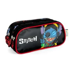 Estojo Triplo Stitch Preto - Luxcel