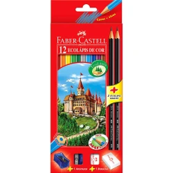 Estojo de Lápis de Cor 12 Cores Faber Castell