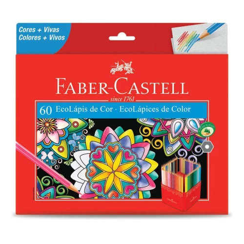 Estojo de Lápis de Cor 60 Cores Faber Castell