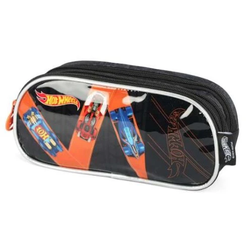 Estojo triplo Hot Wheels Preto - Luxcel