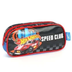 Estojo triplo Hot Wheels preto - Luxcel