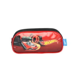 Estojo triplo Hot Wheels vermelho - Luxcel
