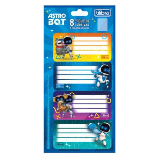 Etiqueta Escolar Astro Bot com 8 Etiquetas - Tilibra