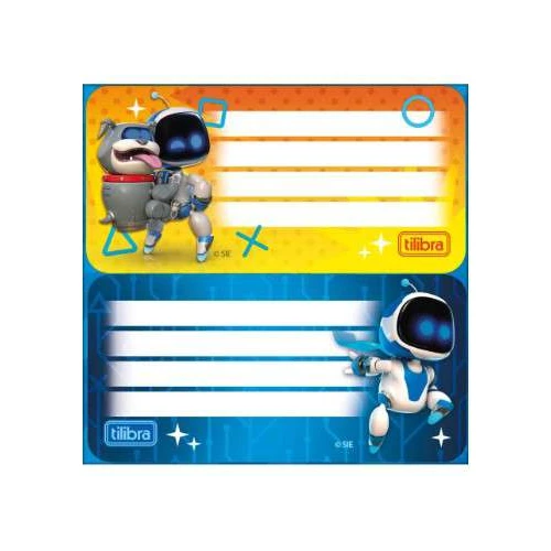 Etiqueta Escolar Astro Bot com 8 Etiquetas - Tilibra