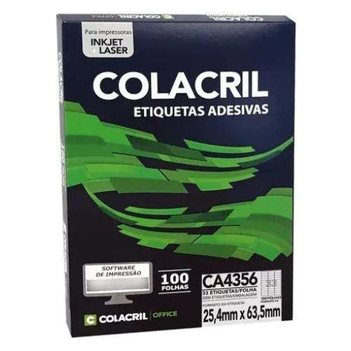 Etiqueta Laser CA4356 33 Etiquetas por Folha - Caixa com 100 Folhas