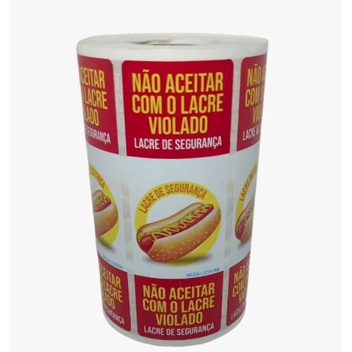Etiqueta Papel Lacre Segurança Hot Dog 500 unidades - Pellin