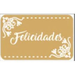 Etiqueta para Presente Felicidades - Cartela com 100 Unidades