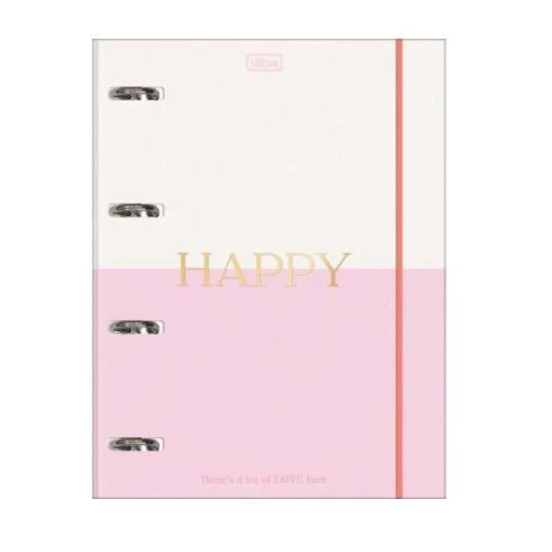 Fichário Happy Rosa 80 Folhas - Tilibra