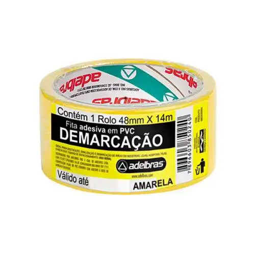 Fita Demarcação de Solo Adesiva Amarela 48X14m
