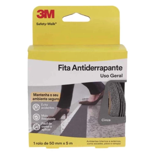 Fita Antiderrapante Cinza 50mm x 5m - 3M