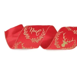 Fita Aramada Cromus Vermelha com Detalhes Dourados 6,3x9,14cm Ref.108867