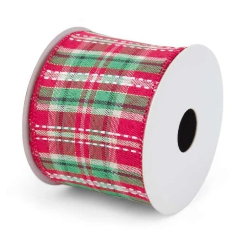 Fita para Presente Cromus Xadrez Natal 6,3cm x 9,14m  Ref. 1030899
