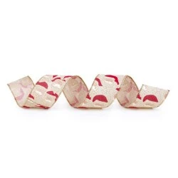 Fita para Presente de Natal Cromus Noel Branco com Arame 6,3 cm x 9,14 m  Ref. 1031132