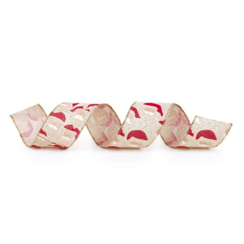 Fita para Presente de Natal Cromus Noel Branco com Arame 6,3 cm x 9,14 m  Ref. 1031132