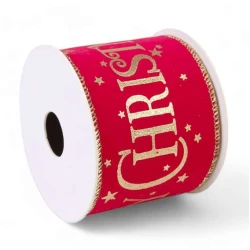 Fita para Presente Cromus 6,3cm Verde com Dourado  Acabamento Sofisticado