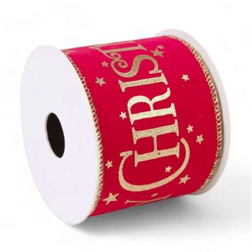 Fita para Presente Cromus 6,3cm Verde com Dourado  Acabamento Sofisticado