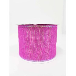 Fita Decorativa Aramada de Natal 6,0 cm Pink - Firal