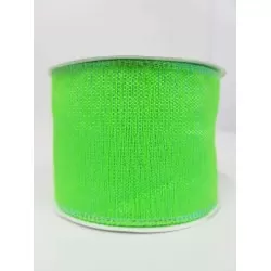 Fita Decorativa Aramada de Natal 6,0 cm Verde Neon - Firal