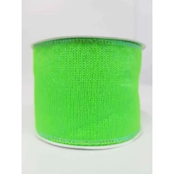 Fita Decorativa Aramada de Natal 6,0 cm Verde Neon - Firal