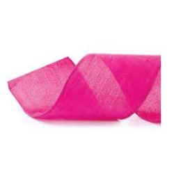 Fita Decorativa Aramada de Natal 6,3 cm Rosa Pink - Cromus