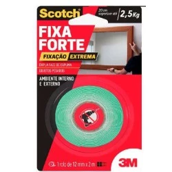 Fita Espumada 3M Dupla Face Fixa Forte Adesiva 24mm x 1,5m - 2,5Kg