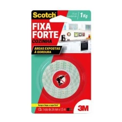 Fita Espumada 3M Fixa Forte Dupla Face Adesiva 241,5 - 1Kg